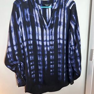 Simply Vera Vera Wang Navy and White Blouse